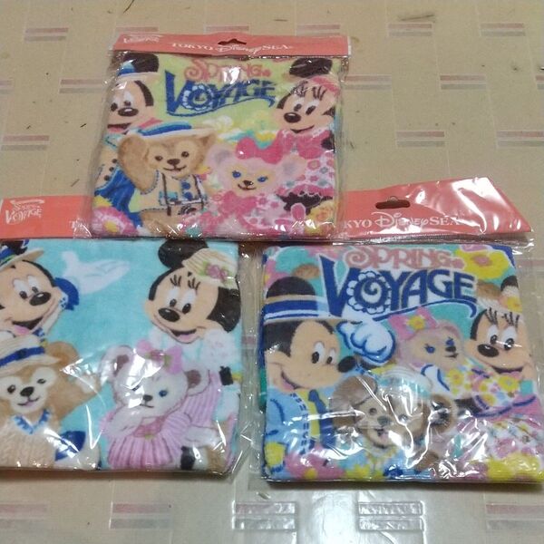 3個セット 東京ディズニーシー スプリングヴォヤッジ ウォッシュタオル