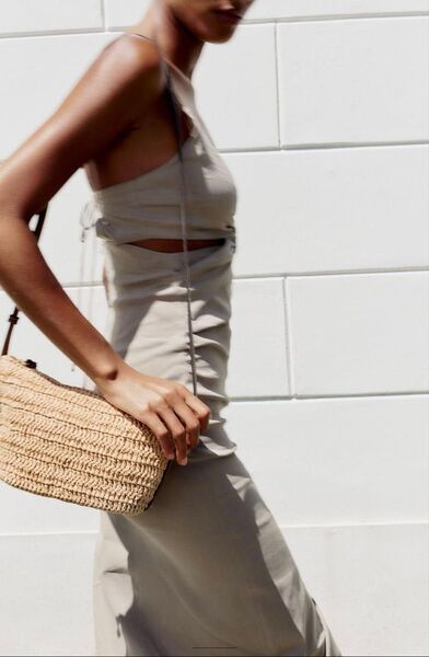 【新品】ZARA ザラ かご ショルダー 夏 バッグ ブラウン