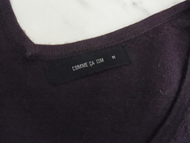 COMME CA ISM　コムサイズム パープル系のカラー　紫　深いVネック　七分袖　トップス　セーター　サイズM_画像4
