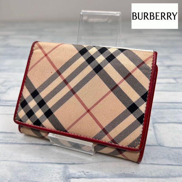 33 BURBERRY バーバリー 二つ折り財布 がま口