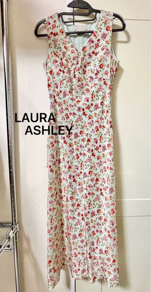 LAURA ASHLEYローラアシュレイ 花柄 シルクワンピース シルク100%