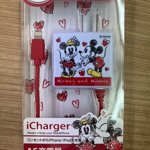 AC充電器 ライトニングケーブル Disneyミッキー&ミニー