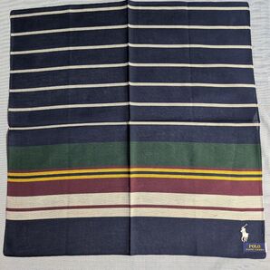 新品 ポロラルフローレン メンズ大判ハンカチ 綿100%