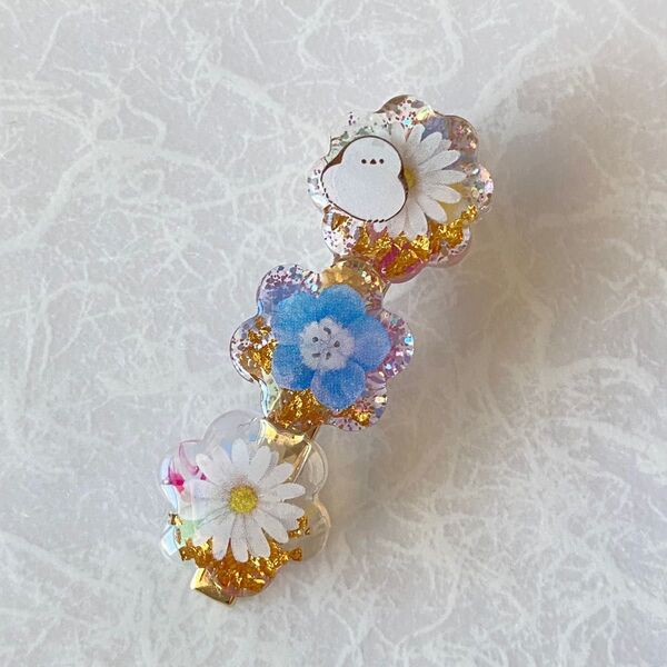 レジンヘアクリップ シマエナガ