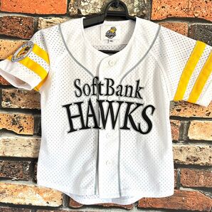 美品 福岡ソフトバンクホークス ユニフォーム 110 キッズ 子供 ジュニア SoftBank HAWKS