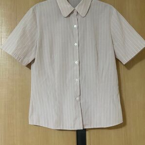 事務服 半袖ブラウス ストライプ ピンク 9号