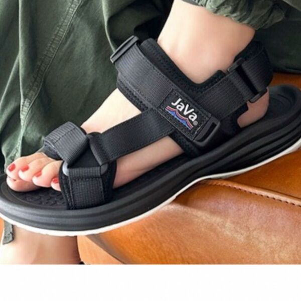 JAVAフラットヘルクロスホーツサンダル フラック×ホワイト 24cm