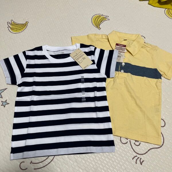 無印良品 Tシャツ 襟付きシャツ 2枚セット 100