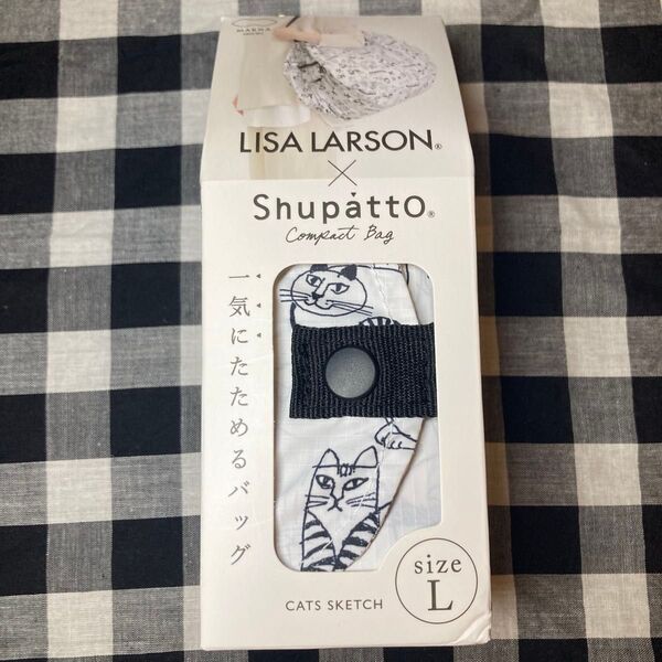 リサ ラーソン シュパット【スケッチねこ】Lサイズ / LISA LARSON×Shupattoコンパクトバッグ マーナ