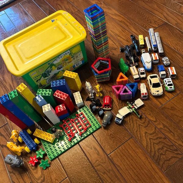 LEGO 動物園セット ミニカー&ミニチュア電車等グッズセット 知育玩具 レゴブロックチョロQ 箱なし発送