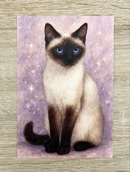猫の絵葉書 シャム猫 絵画 ポストカード