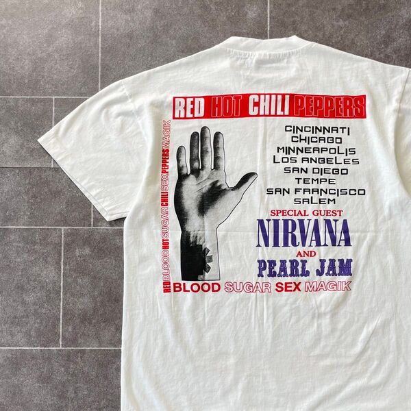 RED HOT CHILI PEPPERS レッチリ NIRVANA PEAL JAM S/S バンド Tシャツ 白