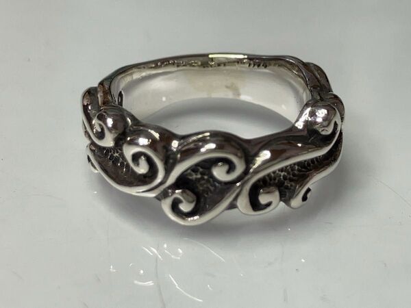 美品 BWL ビルウォールレザー WAVE RING 10号