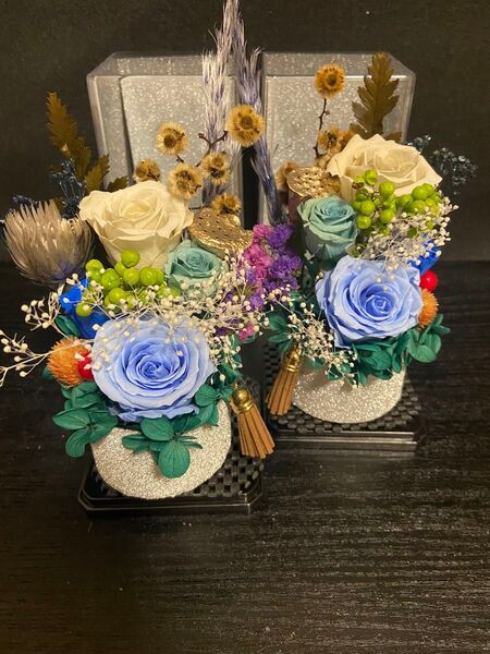 仏花 お盆 彼岸 プリザーブドフラワーアレンジメント 2個セット