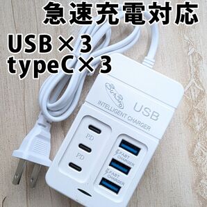 USB PD typeC 延長コード コンセント タイプC アダプター 急速充電 電源タップ ケーブル CtoC 充電ステーション