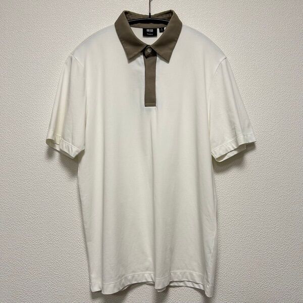 UNIQLO×Theory エアリズムスリムフィットポロシャツ(半袖)白 Mサイズ 341-423002