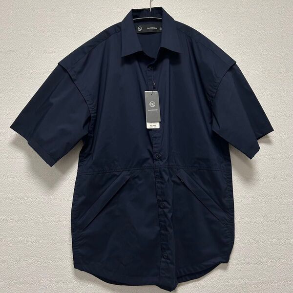 【新品タグ付き】 24SS UNDERCOVER GU ジップポケットシャツ オーバーサイズ 半袖シャツ ネイビー Sサイズ