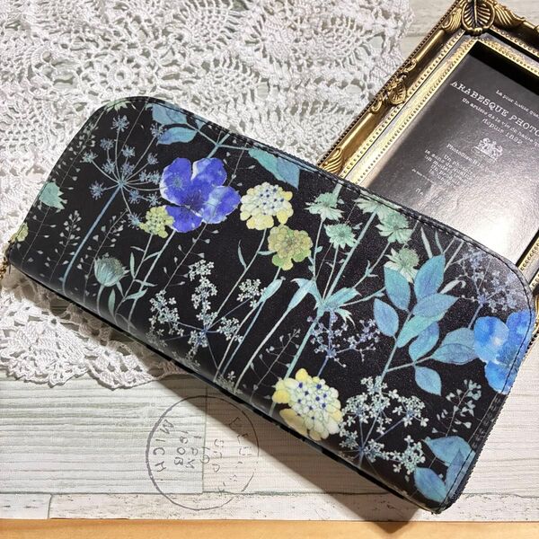 長財布 ラウンドファスナー リバティ イルマ ハンドメイド