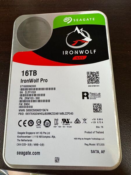 検査済み 16TBHDD Seagate IronWolf Pro NAS 用 ST16000NE000 1個 B19