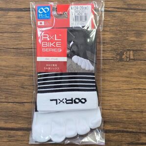【新品】R×L アールエル BK-FIVE 自転車用 ソックス 靴下 5本指 グリップ付 Mサイズ 24~26cm