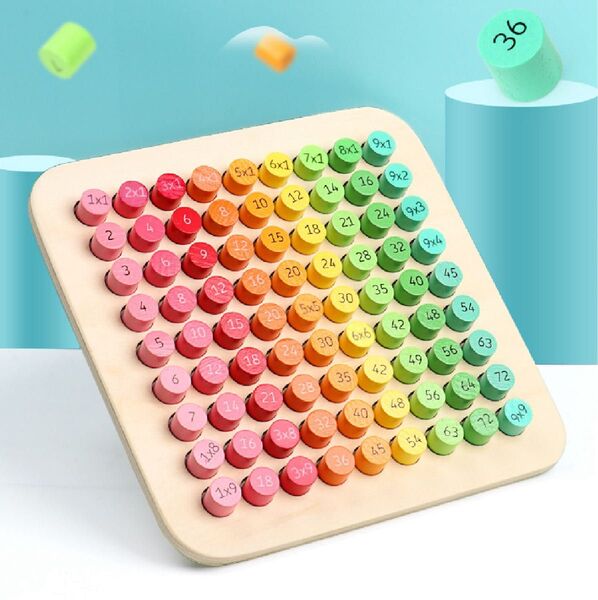 【新品】木製九九トレーニングパズル 掛け算 おもちゃ 知育玩具 モンテッソーリ トレーニング 算数 学習玩具 知育 勉強 夏休み