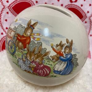 ビンテージ ロイヤルドルトン バニキンズ 貯金箱 ウサギ 陶器