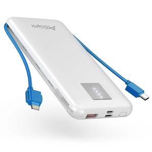 ★期間限定★ モバイルバッテリー PD20W 【 ケーブル内蔵*4台同時充電】10000mAh