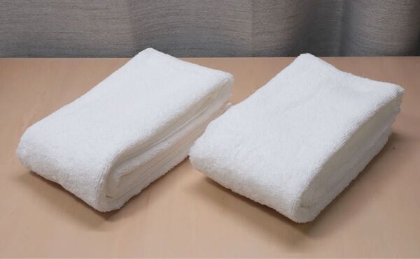 MUJI 無印良品 フェイスタオル 小さめのバスタオル 34×85cm 綿100% 白(未使用の保管品)