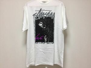 デッド 新品 希少 STUSSY Futura Wネーム ワールドツアー Tシャツ ステューシー フューチュラ FL 白紫 size L ビンテージ 正規品