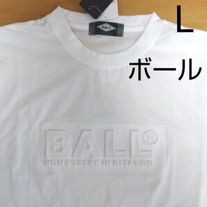 L ボール BALL 新品 半袖Tシャツ 立体ロゴ 白 メンズ アウトドア スポーツウェア ゴルフウェア イタリア 薄手サラサラ