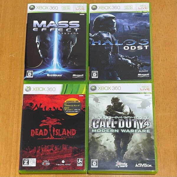 【Xbox360】 デッドアイランド マスエフェクト Halo3 ODST コールオブデューティ4 モダン・ウォーフェア 計4本