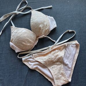 【新品 未使用】レース水着 ピンクベージュ