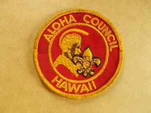 60s ボーイスカウト ALOHA COUNCIL HAWAII ハワイ アメリカ ビンテージ バッジ刺繍ワッペン/BSAカブスカウトCSパッチUSA BS v108