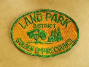 60s ボーイスカウト ランドパーク LAND PARK GOLDEN EMPIRE COUNCIL アメリカ ビンテージ バッジ刺繍ワッペン/BSA CSパッチUSA BS v108