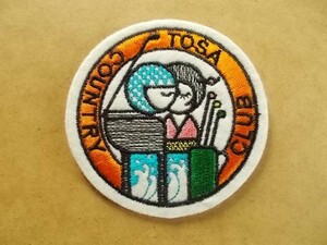 土佐カントリークラブTOSA COUNTRY CLUBゴルフ刺繍ワッペン/アップリケCC高知こけし着物GOLFビンテージGCエンブレム紋章ウェア シャツv122