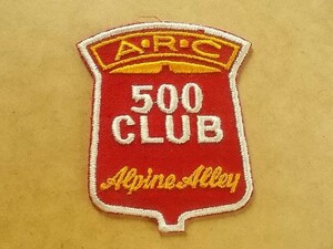 70s ARC 500CLUB ALPINE ALLEY刺繍ワッペン/ビンテージUSA USアメリカ合衆国 v126