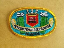 80s バミューダBERMUDA INTERNATIONAL GOLF GARDENゴルフ刺繍ワッペン/ビンテージUSAパッチGOLFアップリケUSエンブレム紋章ブレザー v127_画像1