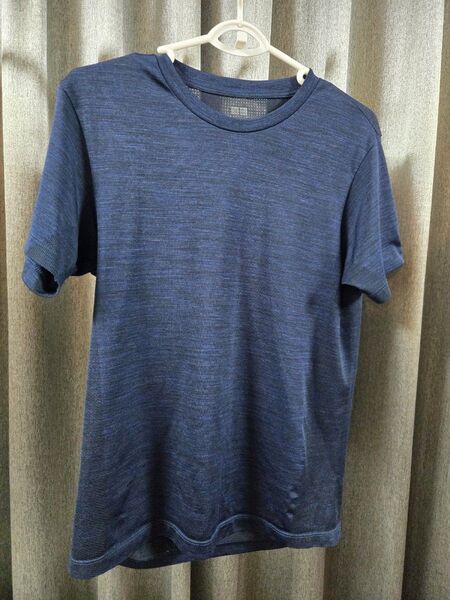 ユニクロ ドライEXクルーネックTシャツ ネイビー