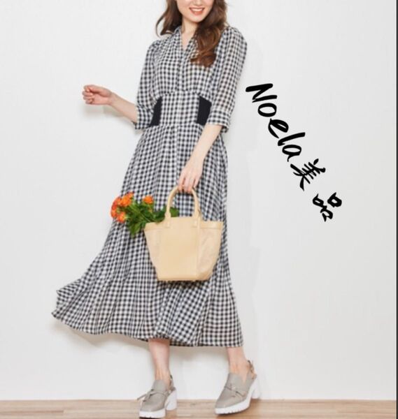 美品希少Noela ノエラシャツロングワンピースプリーツ細く見える
