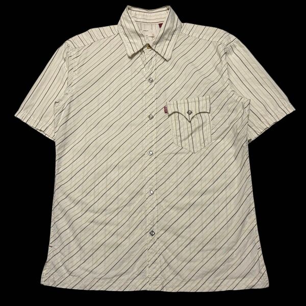 Levi’s リーバイス redloop 半袖シャツ ウエスタンシャツ ストライプ 62578-60 L