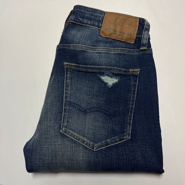 AMERICAN EAGLE OUTFITTERS アメリカンイーグル ストレッチジーンズ ダメージ リペア 加工 W31 L30