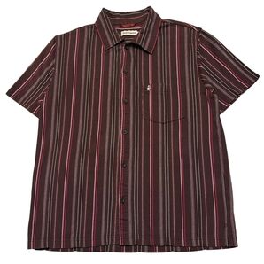 Hush Puppies ハッシュパピー 半袖シャツ ストライプ M