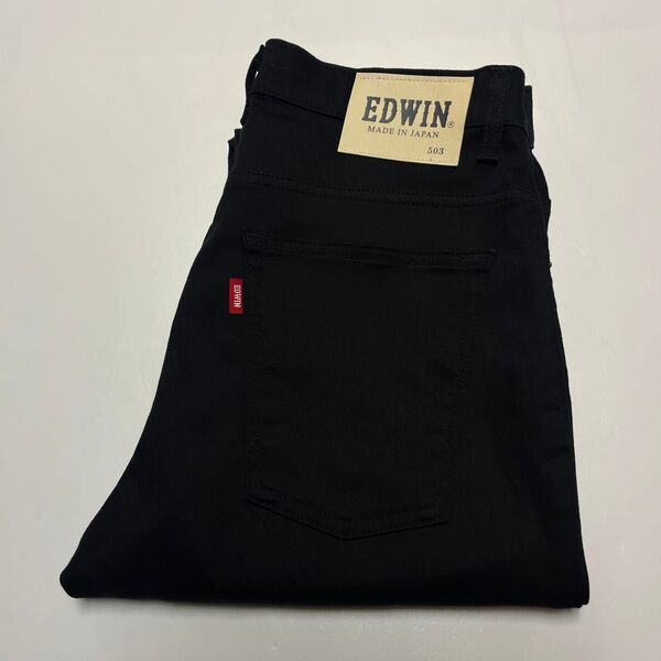 EDWIN エドウィン E503CM COOL ドビーメッシュ ストレッチパンツ ブラック W31 日本製