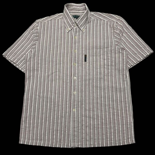LYLE & SCOTT ライルアンドスコット 半袖ボタンダウンシャツ ストライプ シアサッカー M