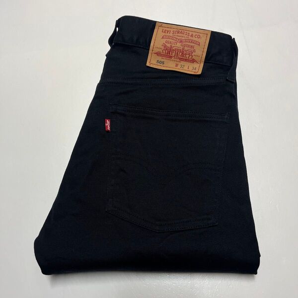 Levi’s リーバイス 505-30 レギュラーストレート ストレッチツイルパンツ ブラック W32 L34
