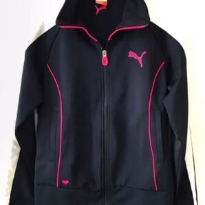 PUMA プーマ ジャージ トラックジャケット 黒 ブラック ピンク レディース M