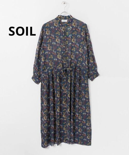 SOIL ソイル DOORS別注 ロングワンピース ジョーゼット インド製 花柄