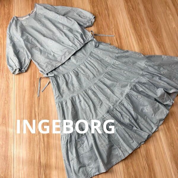 INGEBORG セットアップ 薔薇 ドット ティアードスカート インゲボルグ メルローズ