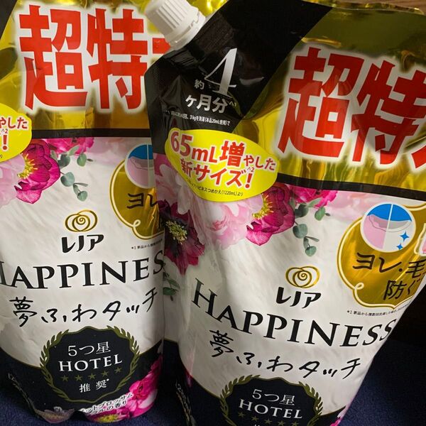 レノアハピネス 夢ふわタッチ 魅惑的に香るヴェルベットブロッサム&フローラル 柔軟剤 詰替用 1285ml×4袋