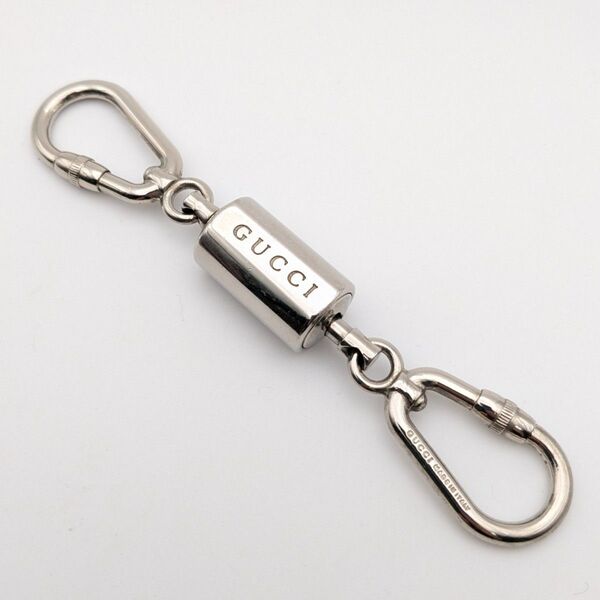 グッチ GUCCI ダブルフック カラビナ キーホルダー シルバーカラー